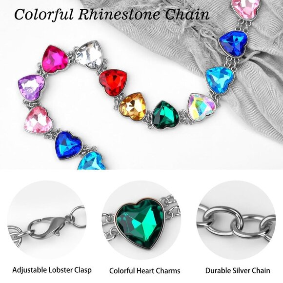 Women\'s Gold Rainbow Rhinestone Waist Chain Belt Y2K Festival Chain Belt Dresses
